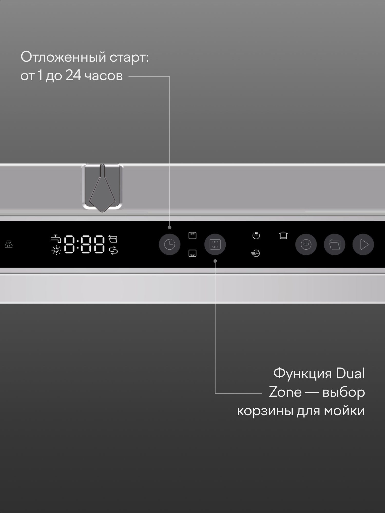 Посудомоечная машина 45 см встраиваемая Tuvio DB43HT8LI2, с инвертором, 3 корзины, 8 программ, 11 комплектов посуды — фото 9