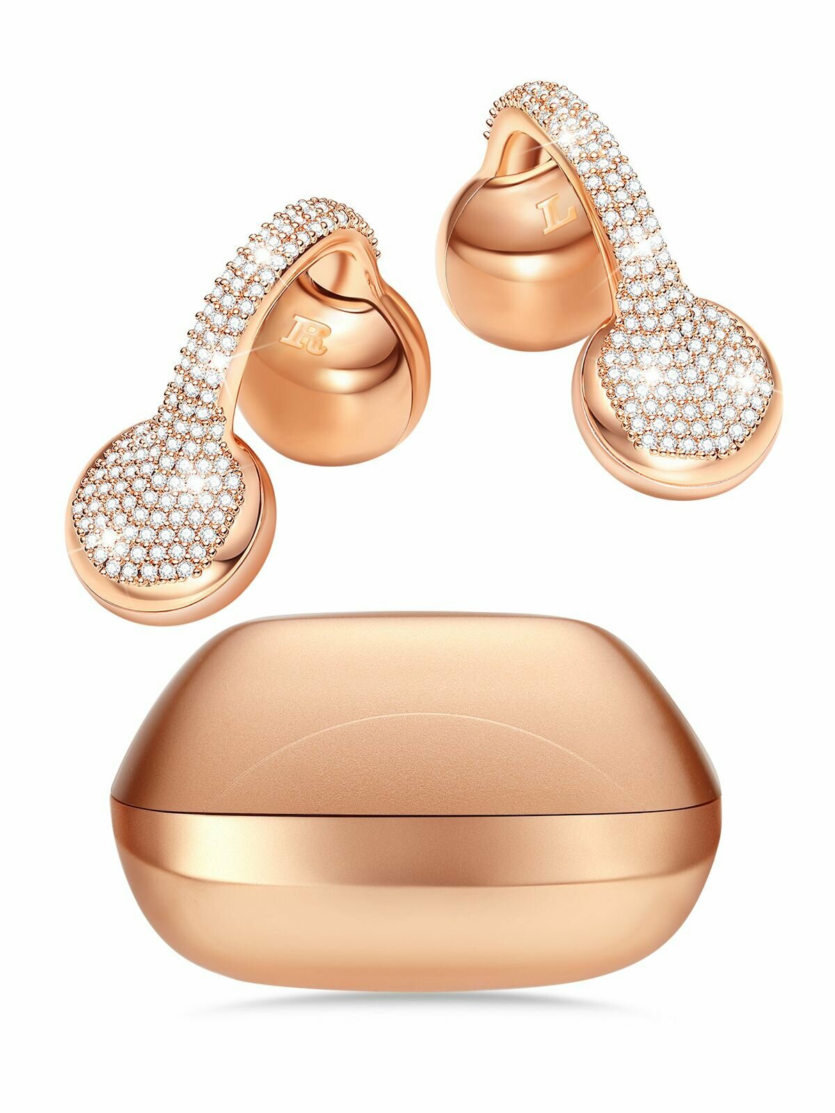 JewelPods C01Наушники, беспроводные, Женские наушники, Bluetooth гарнитура, ювелирные типы наушники, розовое золото