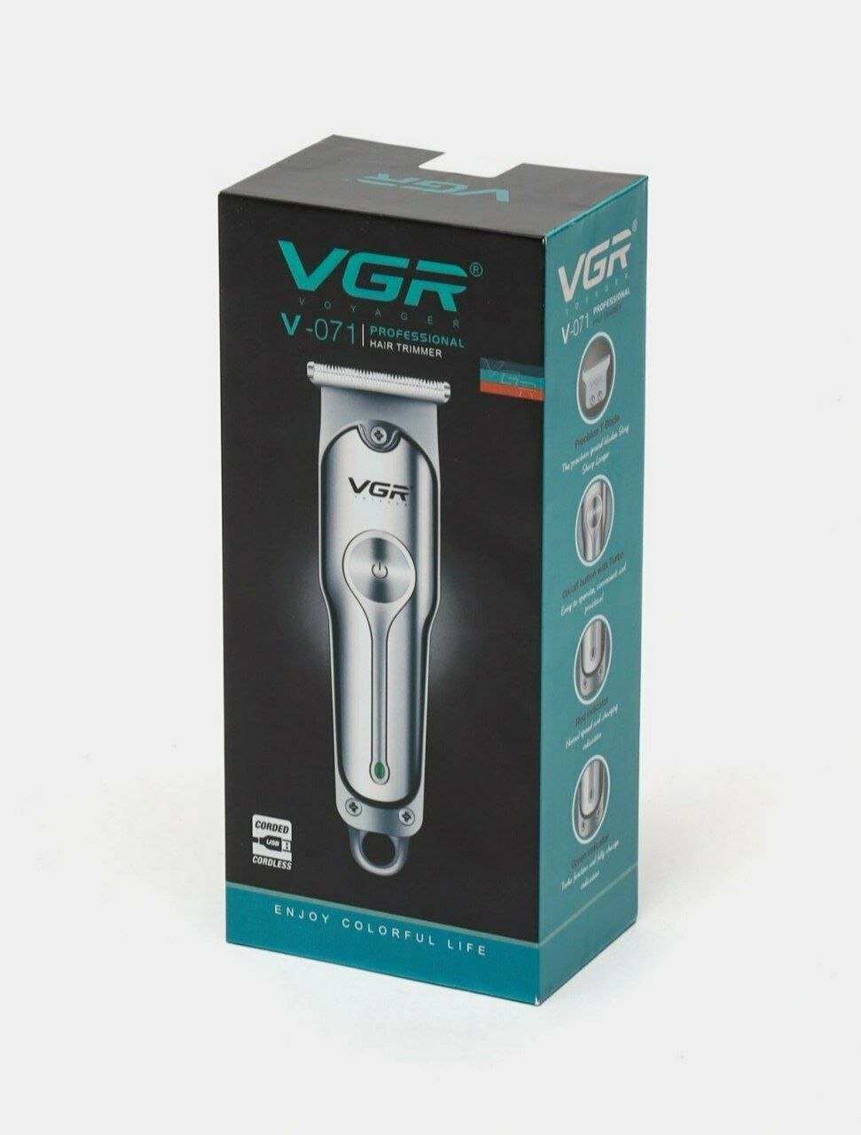 VGR V-071 — беспроводной триммер для мужчин, USB-зарядка, идеальный выбор для стрижки волос и бороды.