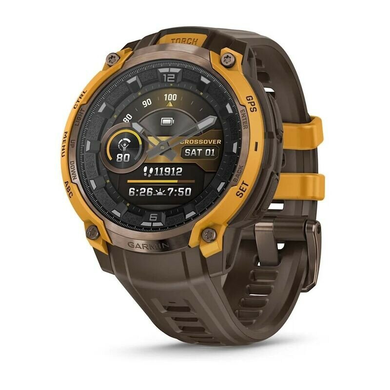 Часы Garmin Instinct Crossover Amoled Bronze Sunburst Cocoa 010-03398-01