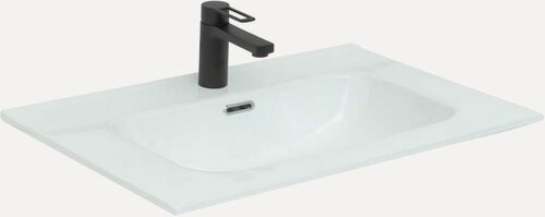 Изображение товара Мебельная раковина Aquanet Flat 61 накладная, встраиваемая, фаянсовая, со встроенным сливом-переливом, белая, раковина для ванной, прямоугольная