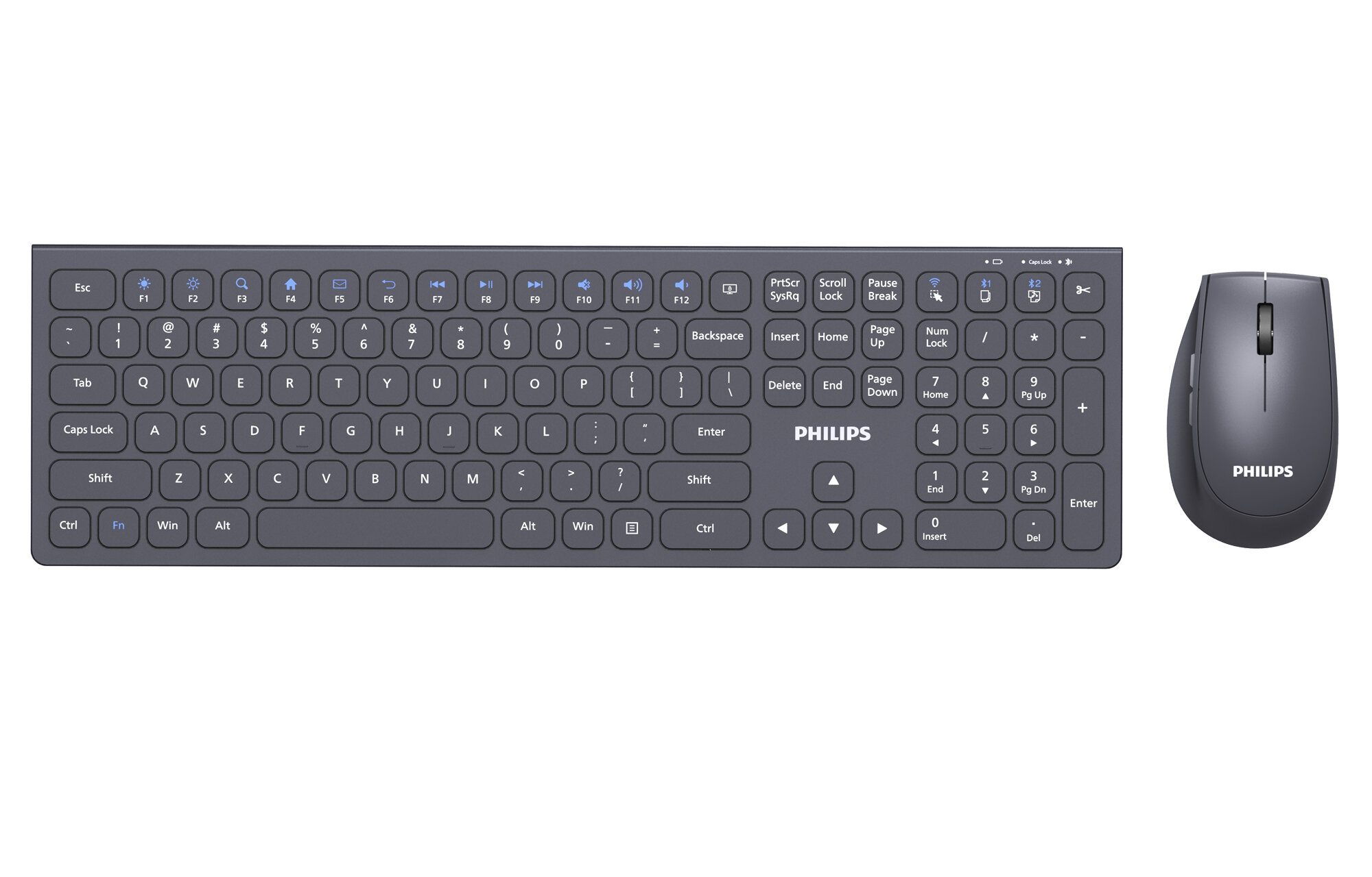 Беспроводной комплект клавиатуры и мыши унисекс PHILIPS SPT6627 Bluetooth Dual Mode 13999111