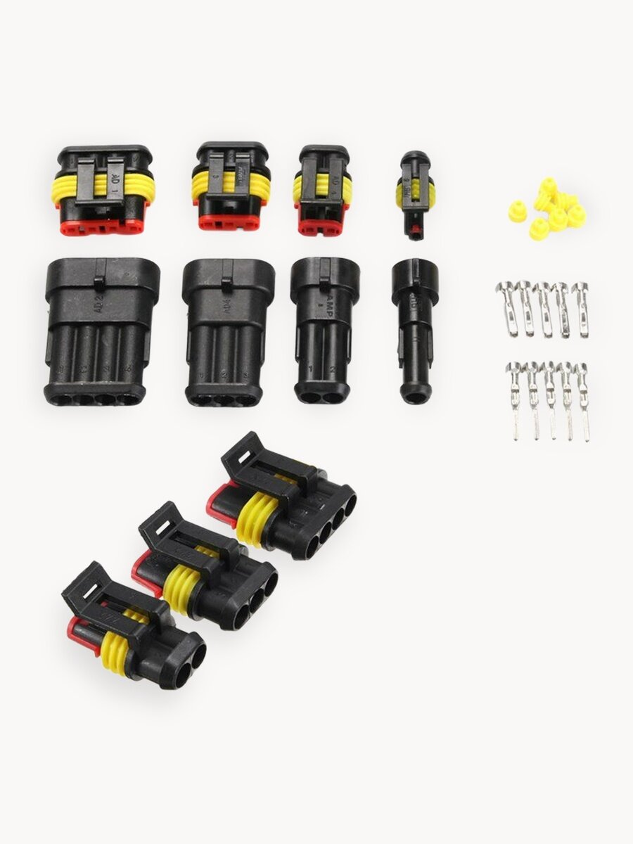 Разъемы автомобильные. 1/2/3/4Pin 352 шт. Клеммы автомобильные