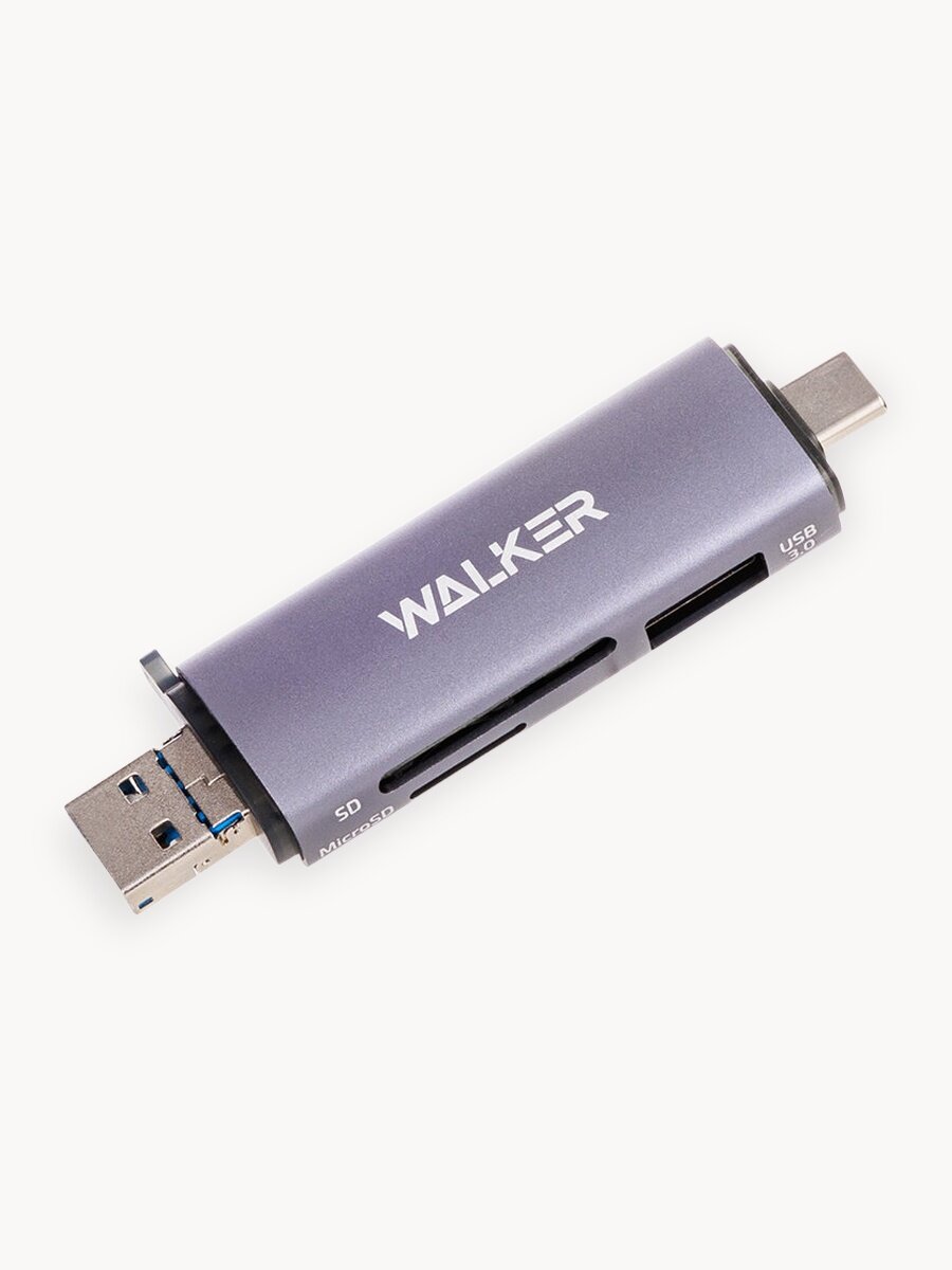 Картридер microsd/usb/sd, картридер универсальный, картридер для iphone, typec-usb-micro USB, для телефона, серый