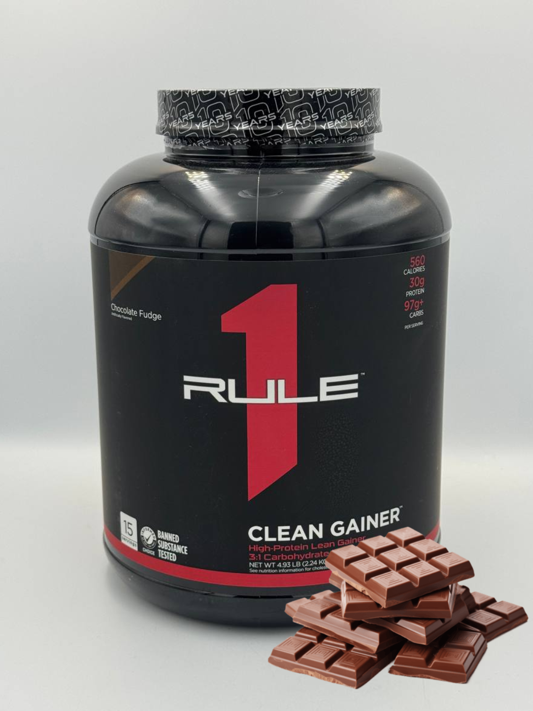 Rule1 Clean gainer 2,3kg вкус Шоколад гейнер с белком для набора массы