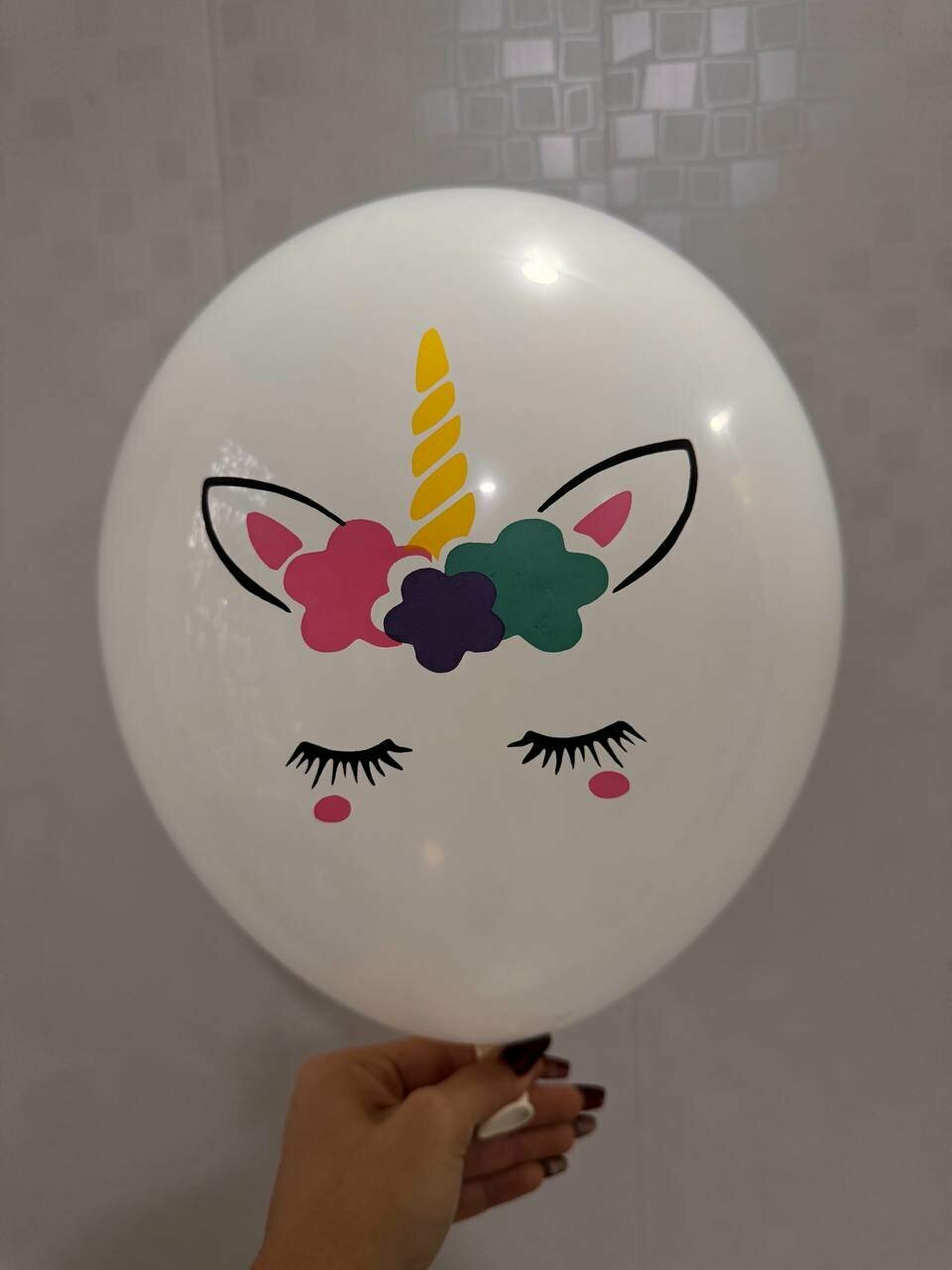 Красивые шарики с необычным принтом для детей для дня рождений, праздников . единорог