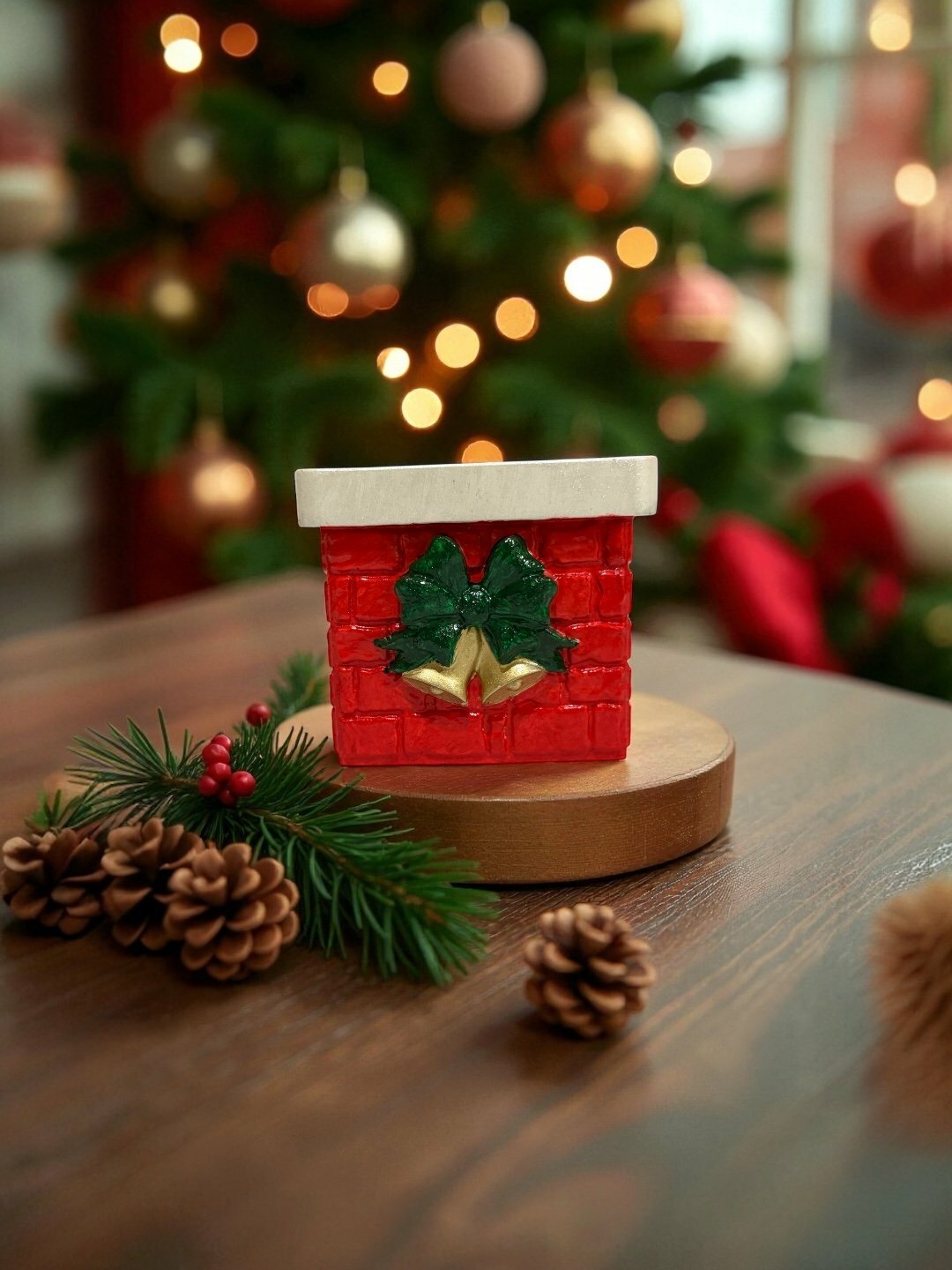 Декоративные арома свечи "Рождество" - Багровый, ручной работы, из соевого воска