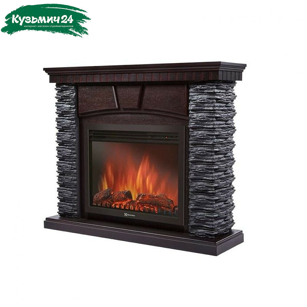 Каминный комплект Electrolux Porto 30 камень черный шпон венге НС-1202944