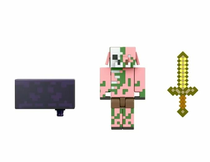 Фигурка Minecraft базовая Пиглин аксессуарами — фото 1