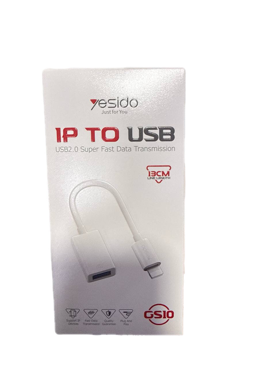 Адаптер Yesido IP-to-USB OTG 13 см | Подключение USB-флешки и клавиатуры к iPhone