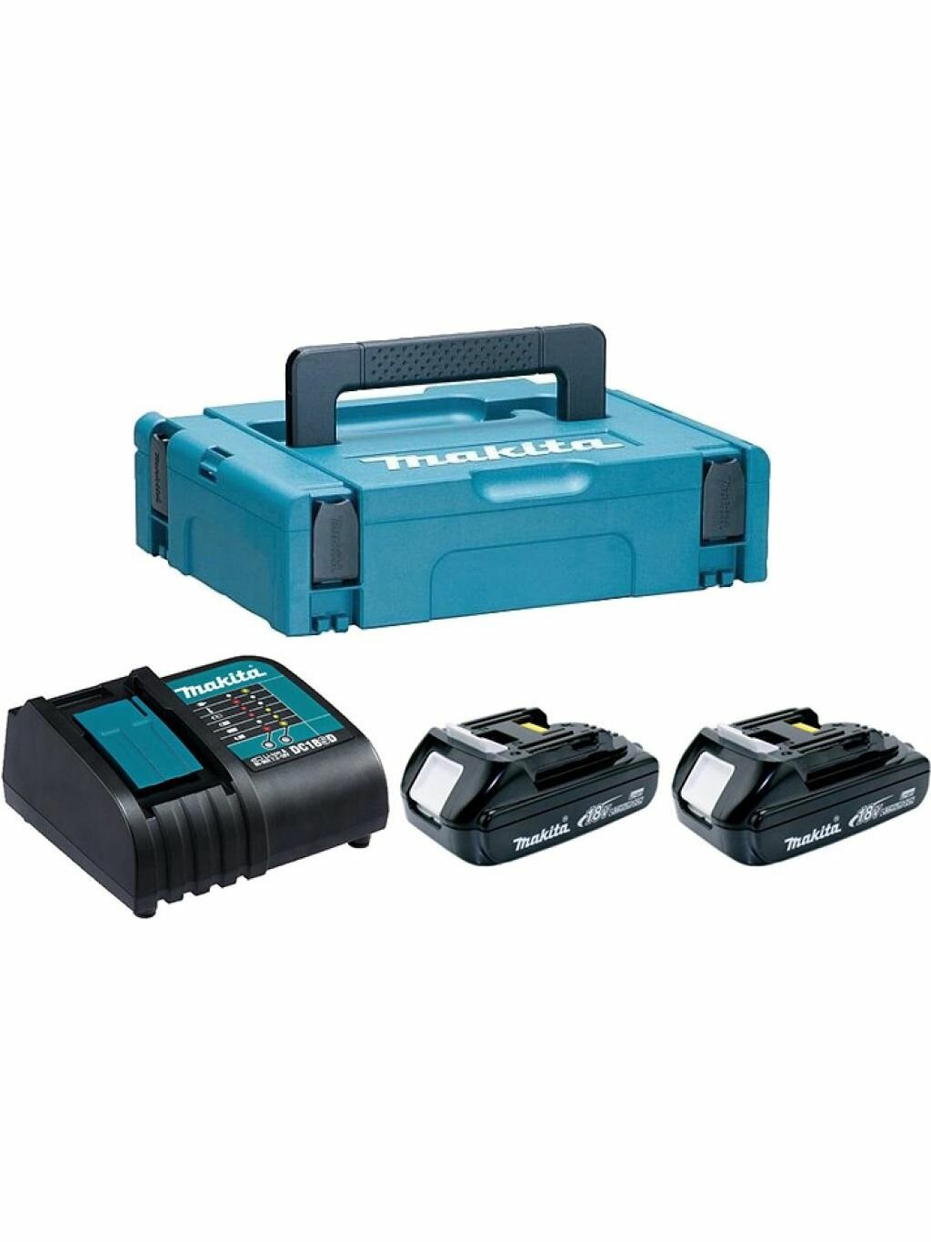 Аккумулятор BL1815N 2 шт, 18В,1.5 А*ч, Li-ion + зарядное устройство DC18SD Makita 197143-8 для инструментов