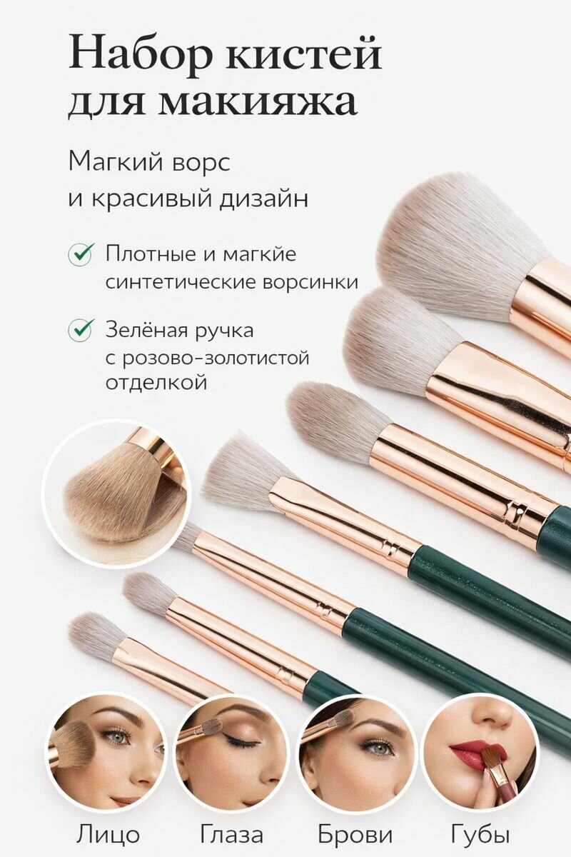 Профессиональный набор кистей для макияжа, Подходит как для начинающих, так и для визажистов. 14 штук