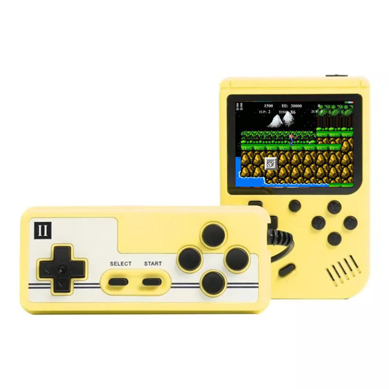 500 игр портативная игровая консоль режим двойной игры желтый цвет для детей и студентов