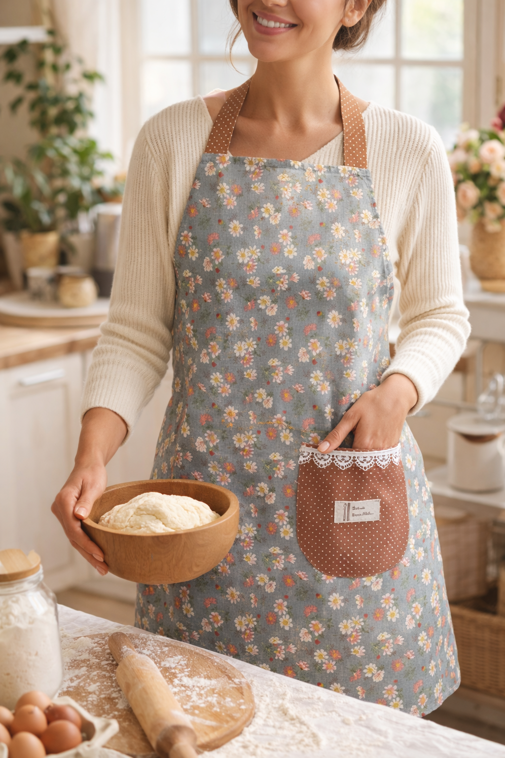 Женский кухонный фартук "Зайка" с карманом и ушками – Эстетика и уют — фото 1