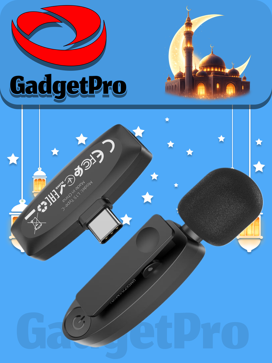 Микрофон Hoco L15 Crystal Type-C, беспроводной, петличный, шумоподавление, 6 ч