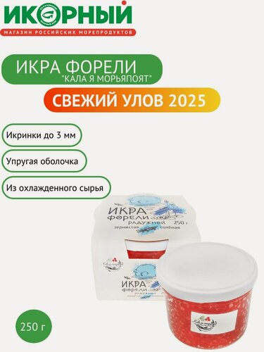 Изображение товара Икра форели красная, лососевая зернистая, Кала я марьяпоят , 250 г
