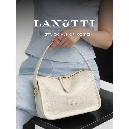 Сумка кросс-боди LANOTTI, фактура зернистая, черный