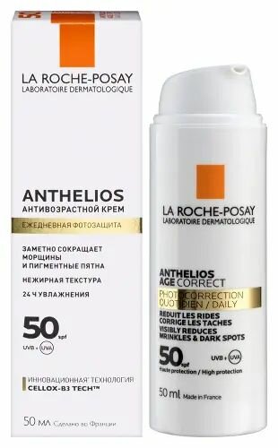 La roche-posay anthelios крем солнцезащитный антивозрастной для лица spf50/ppd19 50 мл