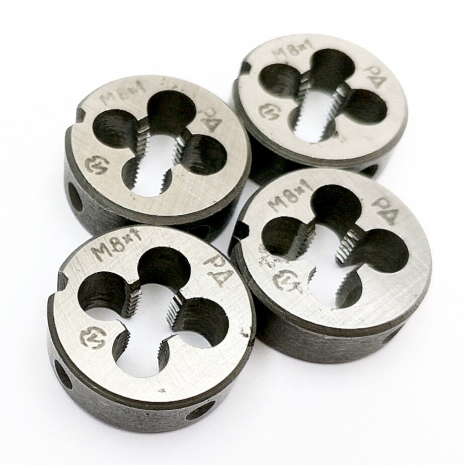 Плашка 2650-1631 М8,0х1,0 9ХС (D25мм, L9мм) ГОСТ 9740-71 (компл-т из 4шт)