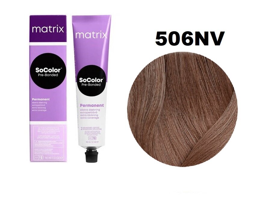 Крем-краска Matrix Socolor beauty 506NV темный блонд натур перл100% покрытие седины Pre-bonded 90 мл