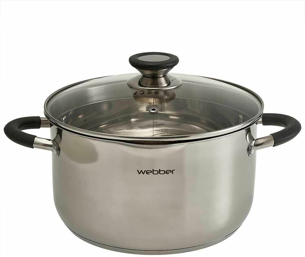 Кастрюля из нержавеющей стали BE-375/2 (d=24; 6,0 л)