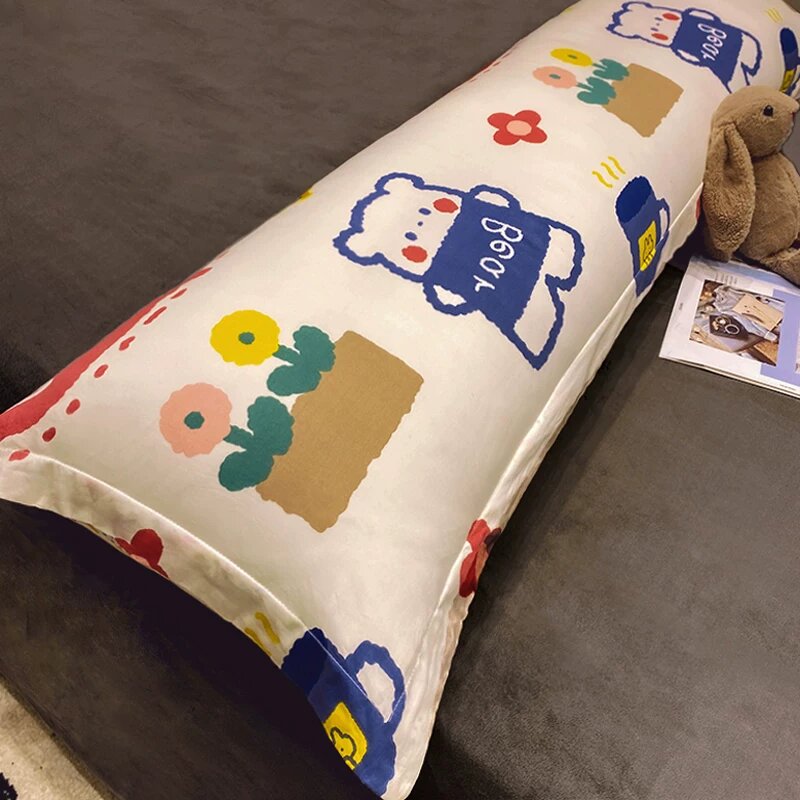 100% хлопковая длинная наволочка 48x120 см с рисунком 'Вау Медведь' для спальни