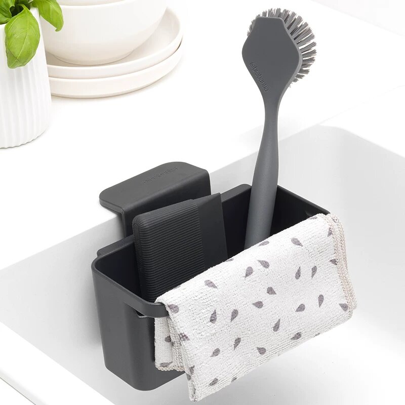 Brabantia компактный органайзер для раковины на кухне в темно-сером цвете для эффективного хранения инструментов для