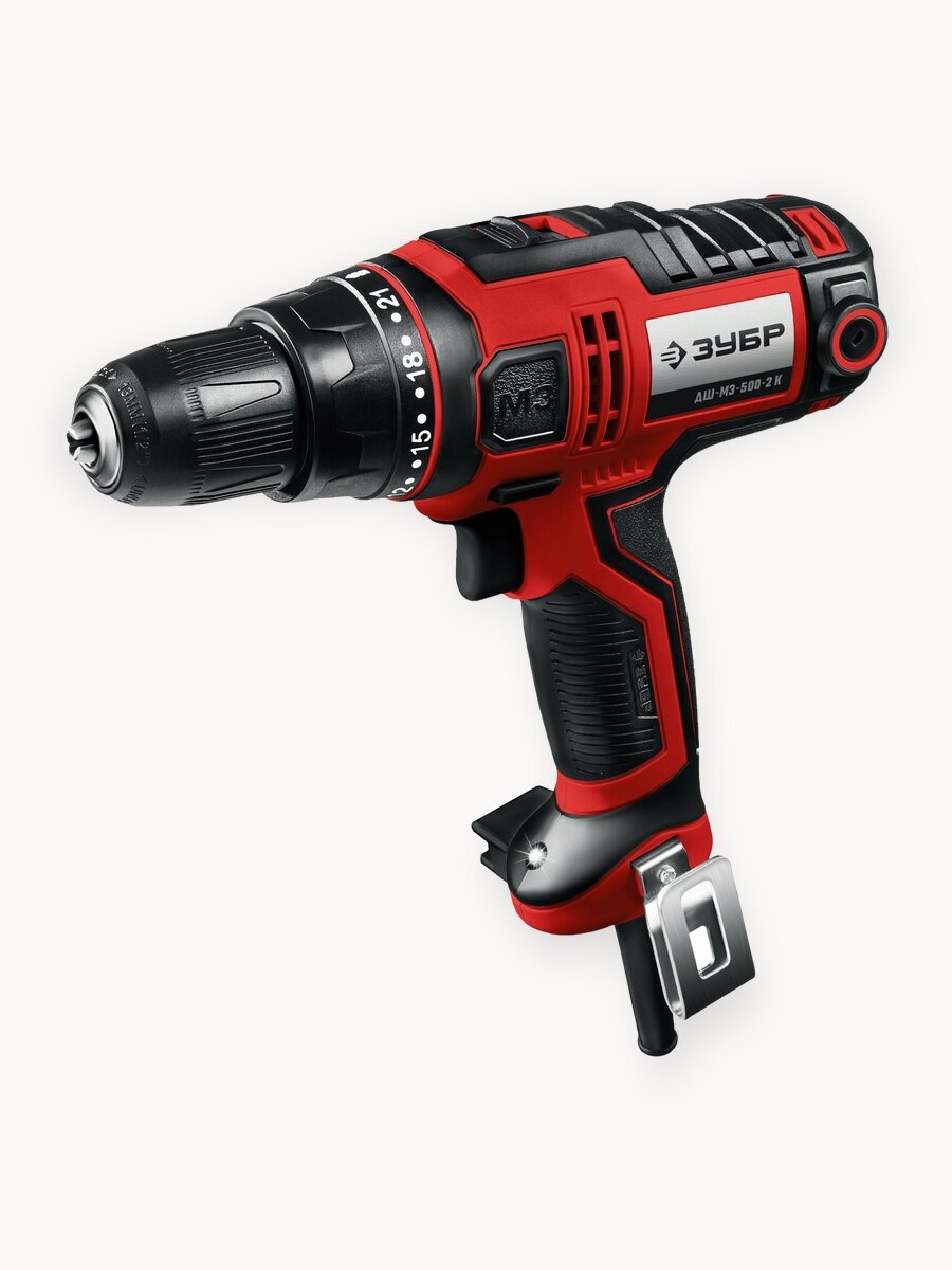 ЗУБР 500 Вт, 45 Н·м, кейс, сетевая дрель-шуруповерт (ДШ-М3-500-2 К)
