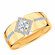 Кольцо широкое Diamant online, красное золото, 585 проба, фианит