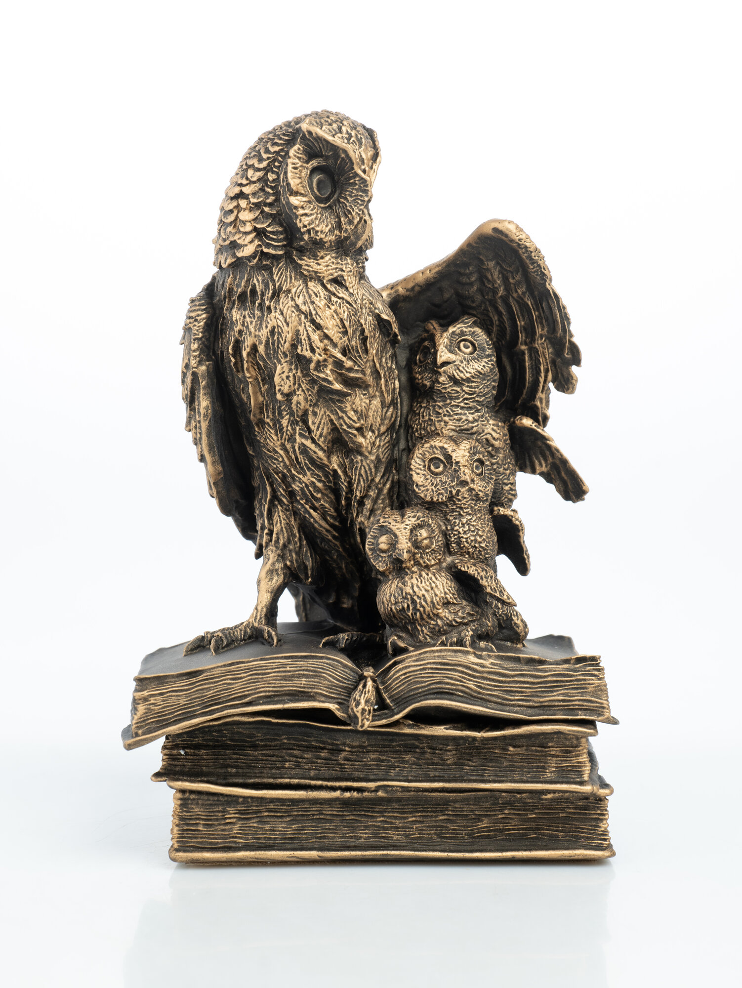 Шкатулка "Сова", "Вернисаж истории", литьевой мрамор, цвет Патина Бронза