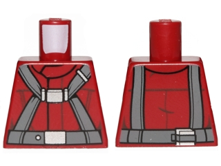 Torso SW T-16 Skyhopper Pilot Flight Suit with Dark Bluish Gray Harness Pattern, 973pb1987 Dark Red U