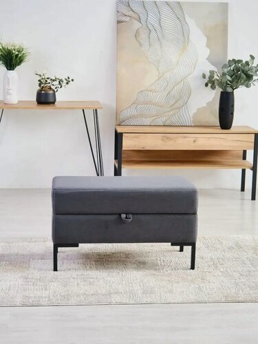 Изображение товара Банкетка велюр с ящиком на металлических ножках 77х38х45 см