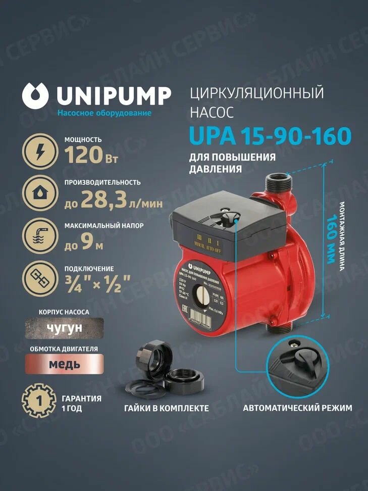 Насос циркуляционный для повышения давления UPA 15-90 160