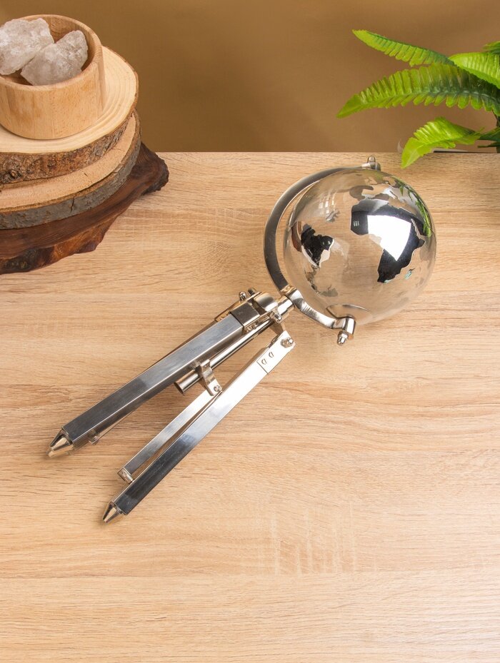 Глобус сувенирный «Силвер», 19.5×21×34 см, стекло, сталь — фото 1