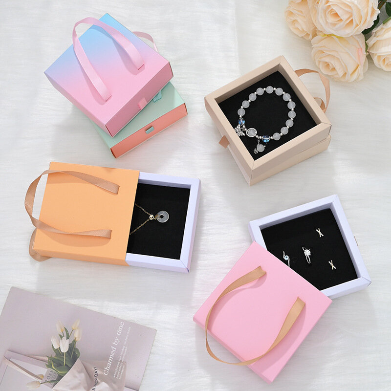 Коробка подарочная 10*10*3,5 розовый с бежевыми ручками, D'Mari — фото 1