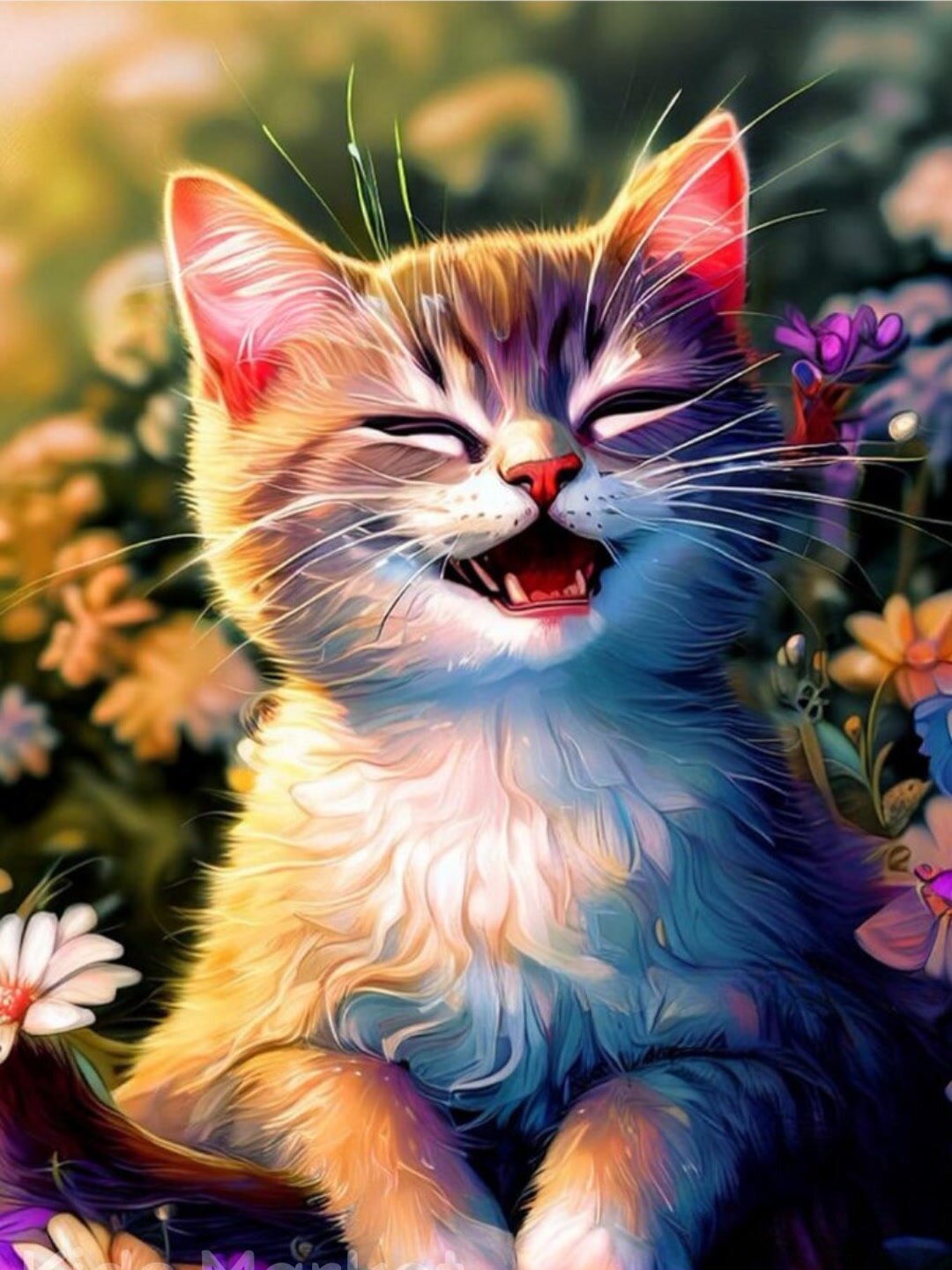 Алмазная мозаика с изображениями кошки, картина алмазная по номерам, стикеры для детей, набор для творчества — фото 1