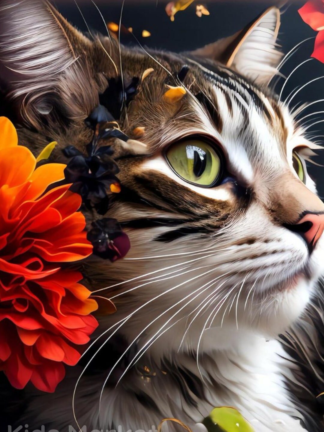 Алмазная мозаика с изображениями кошки, картина алмазная по номерам, стикеры для детей, набор для творчества — фото 1