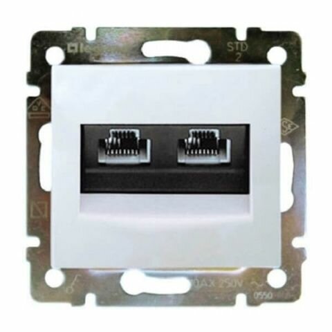 Розетка информационная RJ45 категория 5e UTP 2 выхода Legrand Valena (белый) арт 774231 (1шт)