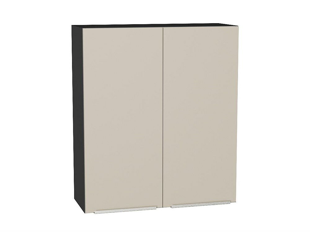 VVT Шкаф верхний с 2-мя дверцами Фьюжн Graphite, Cream Silk, 920, 800 В*Ш*Г 920*800*320, фасад МДФ Cream Silk, корпус Graphite Cream Silk