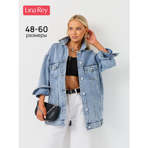 фото Куртка джинсовая lina rey, размер 50, light blue