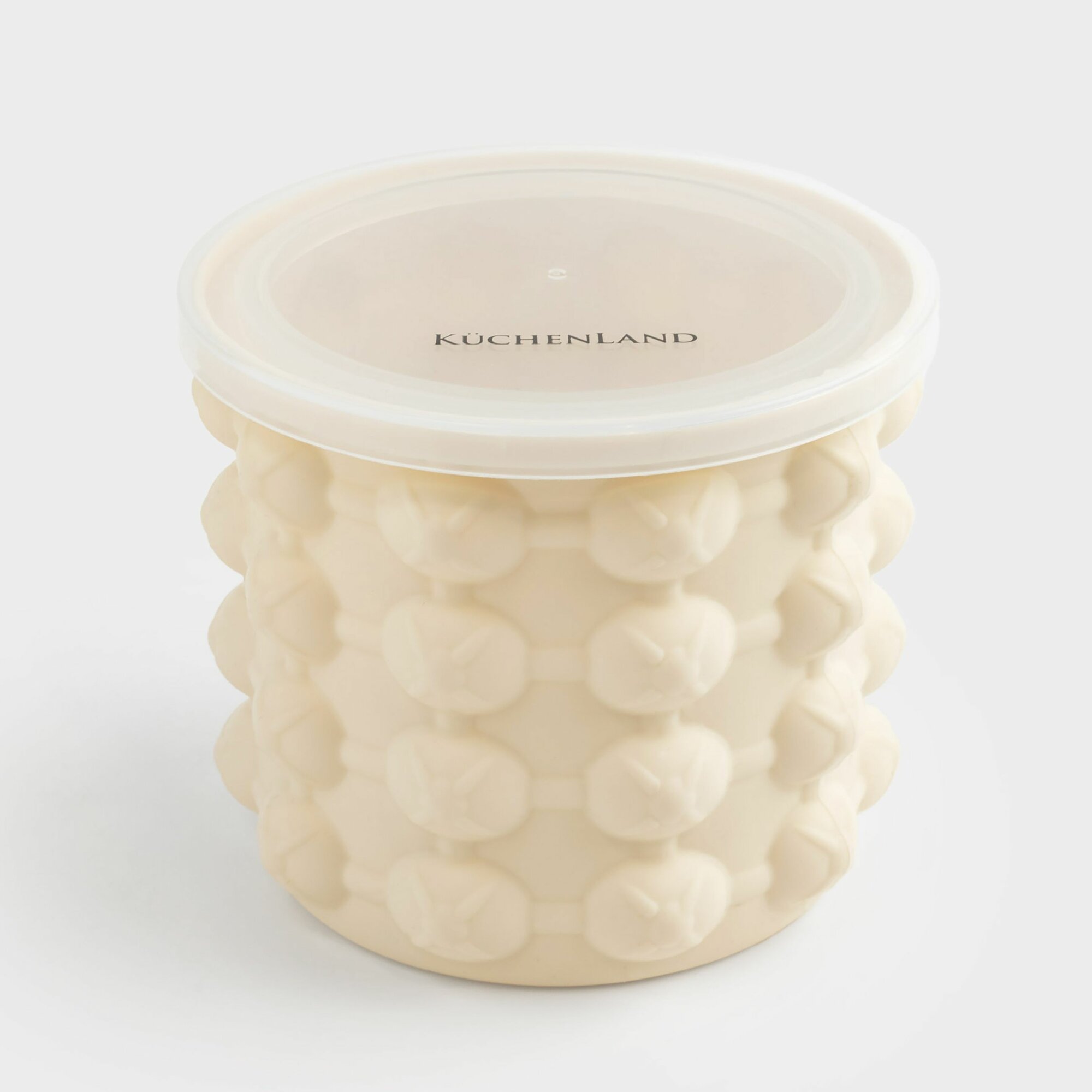 Форма для льда, 11х10 см, 40 отд, с крышкой, силикон/пластик, молочная, Soft kitchen