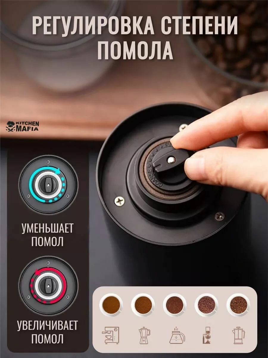 Кофемолки Xiaomi Кофемолка электрическая мощная для кофе, круп и специй