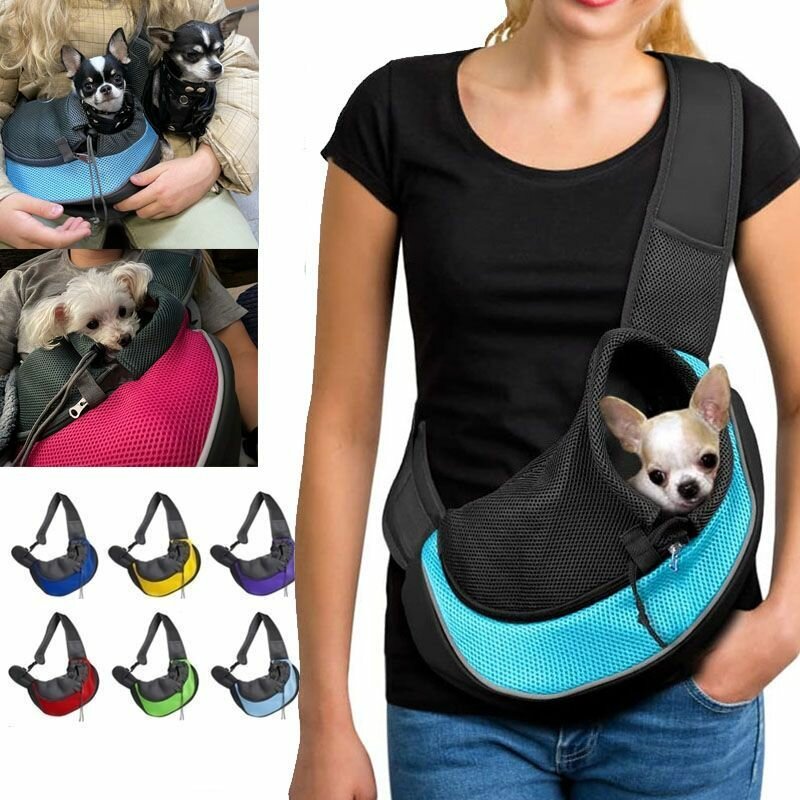 Переноска для животных слинг сумка дорожная для собак и кошек синий S 35x19.8см до 4 кг