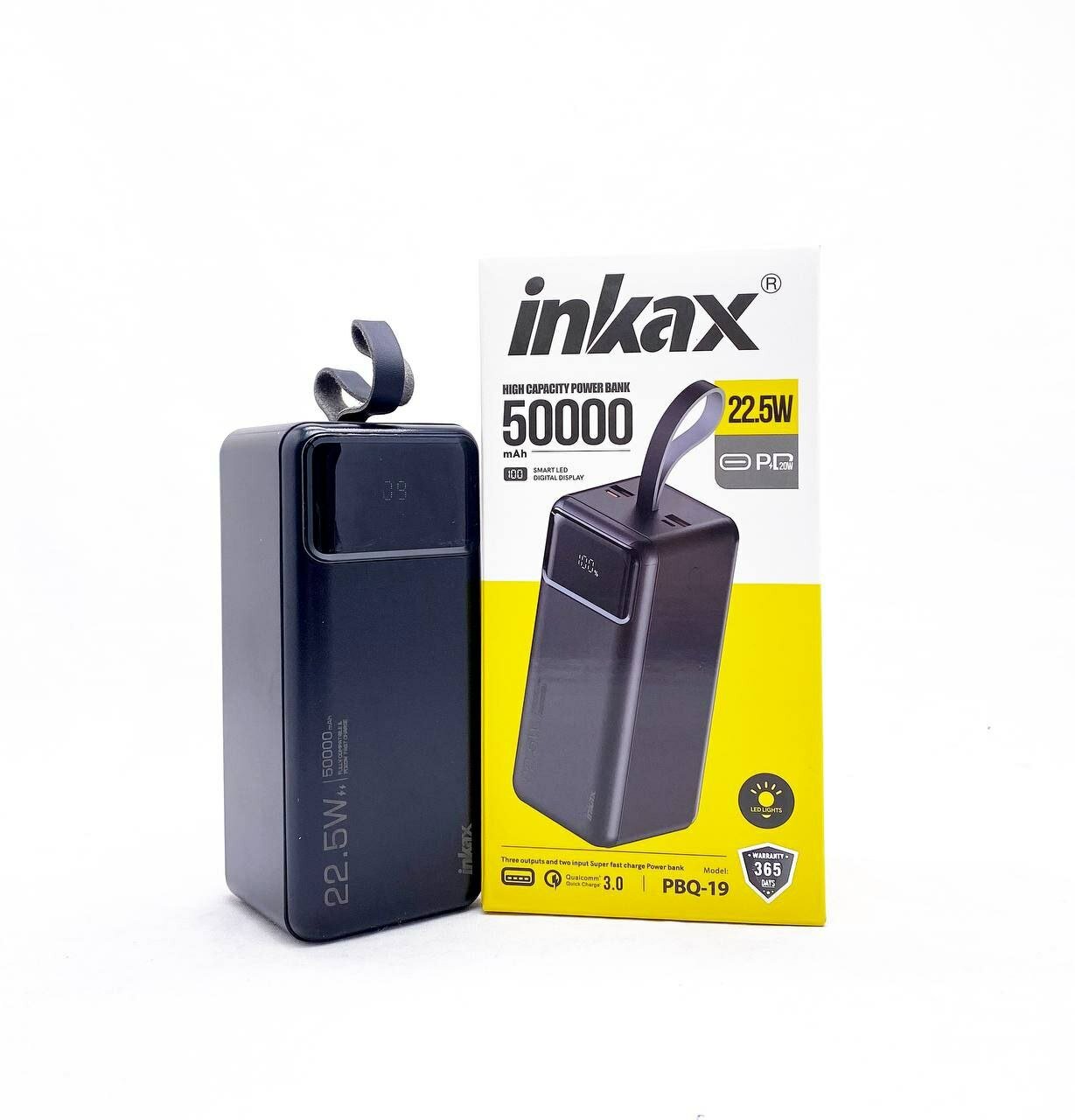Внешний аккумулятор INKAX, PBQ19, 50000 mAh, 4 порта, поддержка Quick Charge