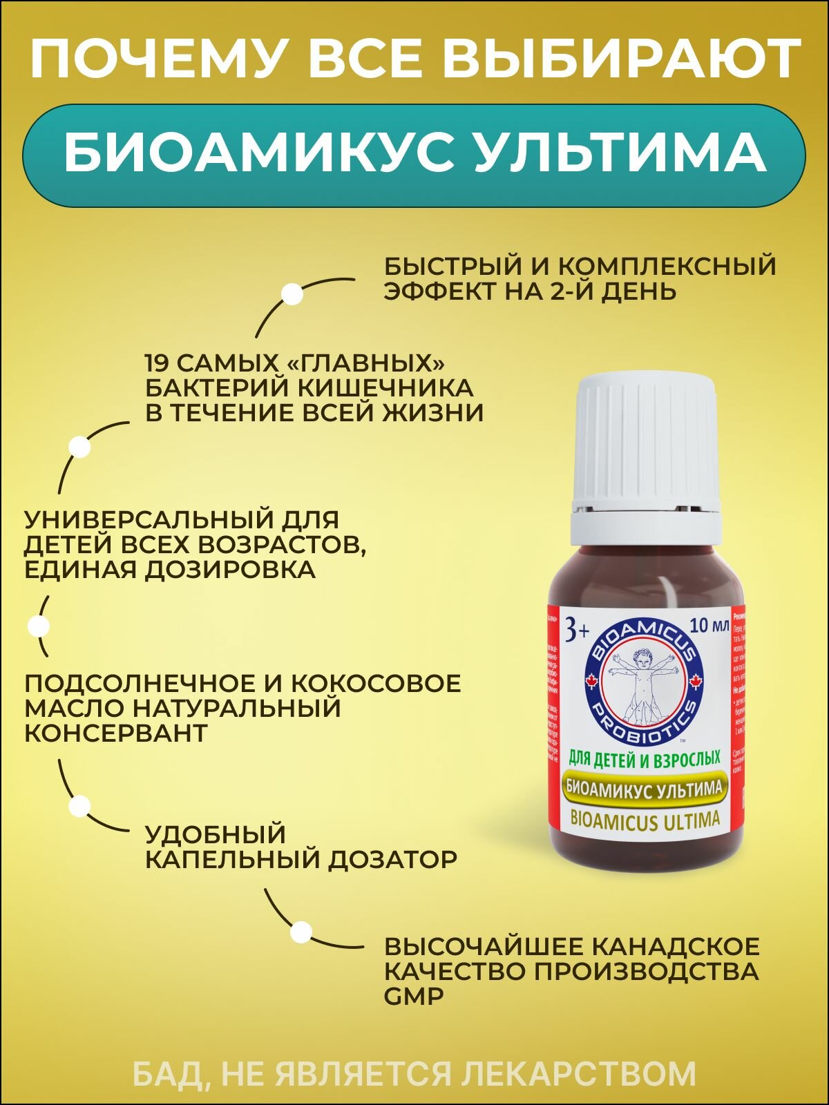 Картинки БиоАмикус ультима Лактобактерии Реутери +18 штаммов,10 мл Канада