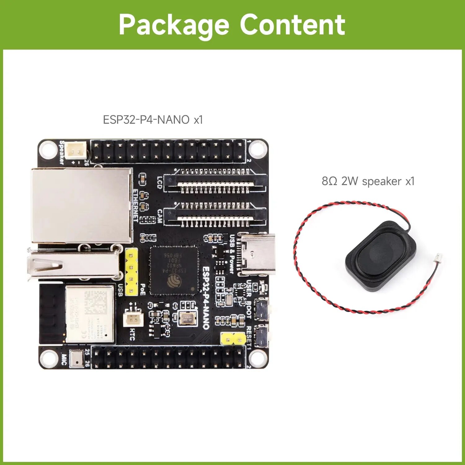Высокопроизводительная макетная плата ESP32-P4-NANO, на базе чипа ESP32-P4 с двухъядерным и одноядерным процессором RISC-V, ESP32-P4-NANO