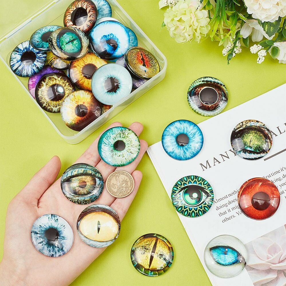 Глаз кабошон стеклянный 1шт 4см — фото 1