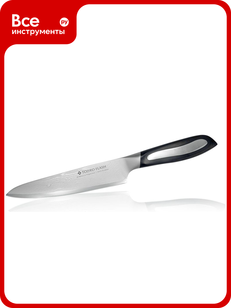 Кухонный универсальный нож TOJIRO flash длина лезвия 150 мм сталь vg10 63 слоя рукоять микарта FF-UT150