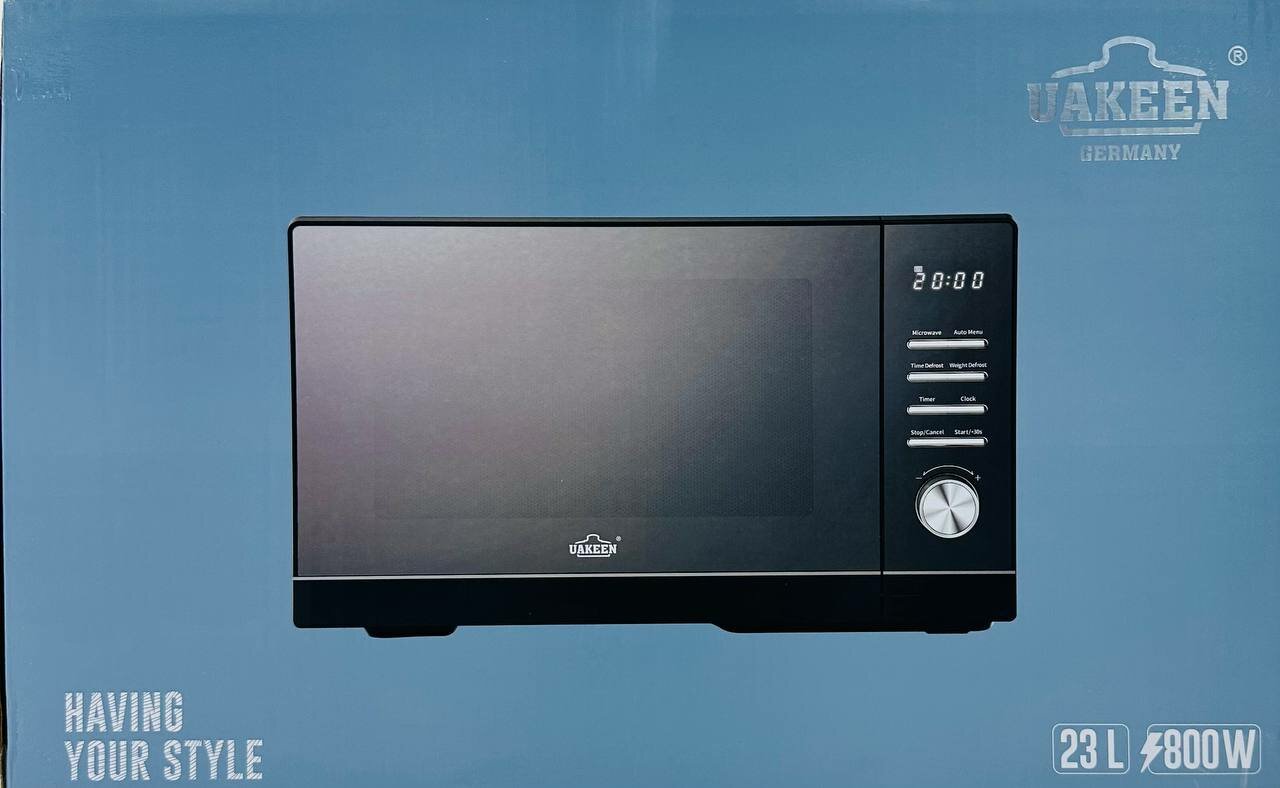 Микроволновая печь UAKEEN ZL-1903, 23 л, мощность 800Вт, цвет черный