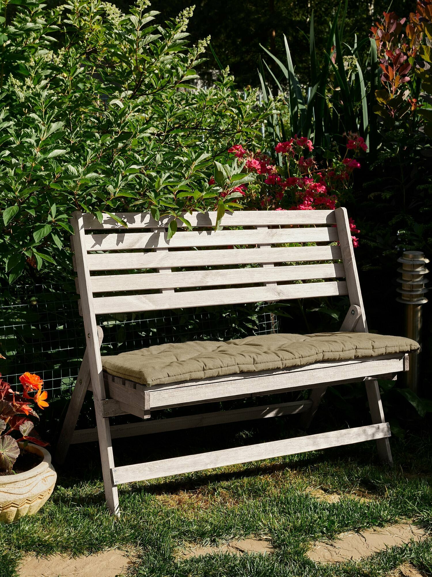 Подушка на скамью на лавочку на качели 45х100, Лен мокко, Mia Cara — фото 1